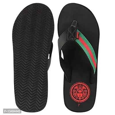 Appe Men's Black 00485 Comfortable and Stylish Flip-flops, Slip-on, Outdoor Casual Slippers for Daily use-thumb3