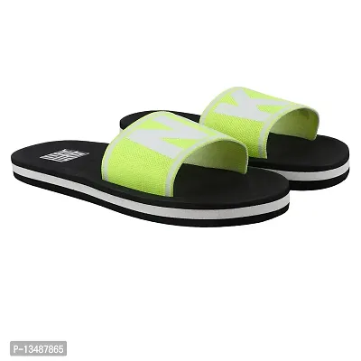 Men Casual Slides Slippers & Flipflops Comfortable and Skid Resistant For Men Green Neon-8 Uk/India
