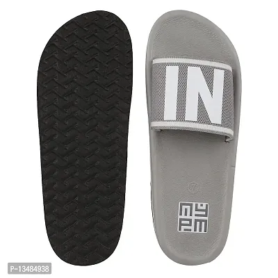 Men Casual Slides Slippers & Flipflops Comfortable and Skid Resistant For Men Grey- 10 Uk/India-thumb2