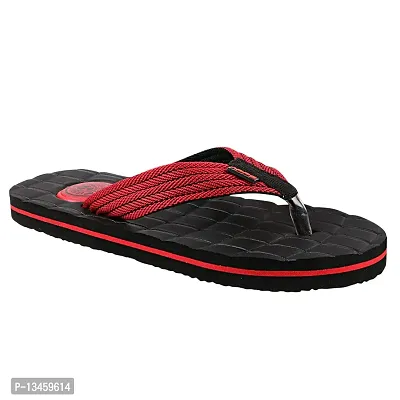 Appe Men's BlackRed 00490 Comfortable and Stylish Flip-flops, Slip-on, Outdoor Casual Slippers for Daily use-thumb0