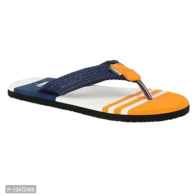 APPE Men's NavyOrange Comfortable and stylish Flip-flops, Slip-on, Outdoot Casual Slippers for Daily Use