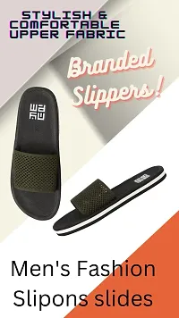 Men Slippers|Daily Use Slippers|Men's Slides| Flip Flop Men's | Super comfortable | Amazing Grip | Anti Skid | Lightweight | Flexible | Stylish | Sleek | Water resistent (Black-Green, numeric_10)-thumb3