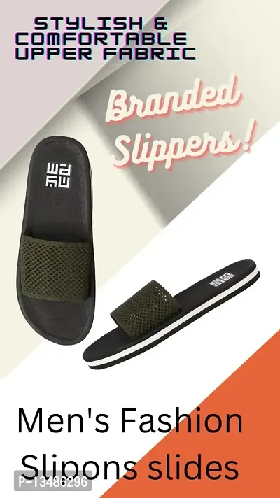 Men Slippers|Daily Use Slippers|Men's Slides| Flip Flop Men's | Super comfortable | Amazing Grip | Anti Skid | Lightweight | Flexible | Stylish | Sleek | Water resistent (Black-Green, numeric_10)-thumb4