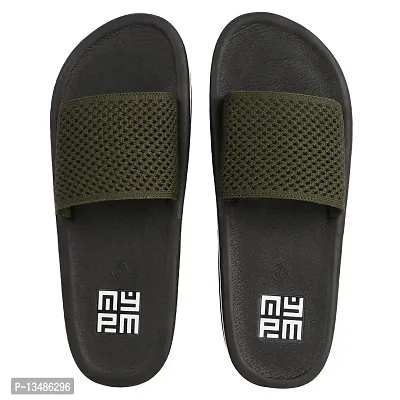 Men Slippers|Daily Use Slippers|Men's Slides| Flip Flop Men's | Super comfortable | Amazing Grip | Anti Skid | Lightweight | Flexible | Stylish | Sleek | Water resistent (Black-Green, numeric_10)-thumb2