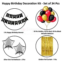 Surprises Planner Birthday Banner, Metallic Balloons, Star Foil Balloons, Foil Curtain Birthday Decoration Set for Boys/Girls/Celebration - Pack of 34-thumb1