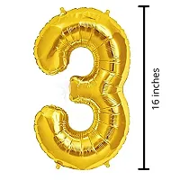 Surprises Planner Anniversary Foil Banner, Metallic Balloons, Star Foil Balloons, No.3 Foil Balloon, Glue Dot, Arch Strip Decoration Set for 3rd Anniversary/Couples- Pack of 34-thumb2