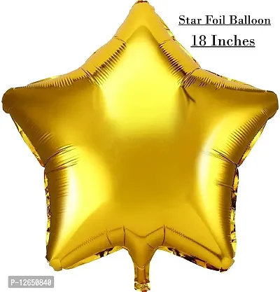 Surprises Planner Golden Yellow Metallic Balloons, Haldi Foil Letters Balloons, Star Foil Balloon, Gold Fringe Curtains Haldi Decoration Set for Wedding/Girls - Pack of 48-thumb5