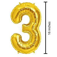 Surprises Planner Happy Anniversary Foil Banner, Metallic Balloons, Star Foil Balloons, No.3 Foil Balloon Anniversary Decoration Set for 3rd Husband/Wife/Celebration - Pack of 34-thumb2