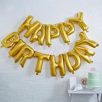 Surprises Planner Birthday Party Decoration Combo Gold Black Metallic Balloons, Happy Birthday Foil Banner, Star Foil Balloons - Set 67 Pcs-thumb3