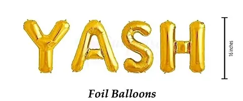 Surprises Planner Unique ""Yash"" Name Golden Foil Balloon for Birthday/Celebration/Surprise/Decoration-thumb1