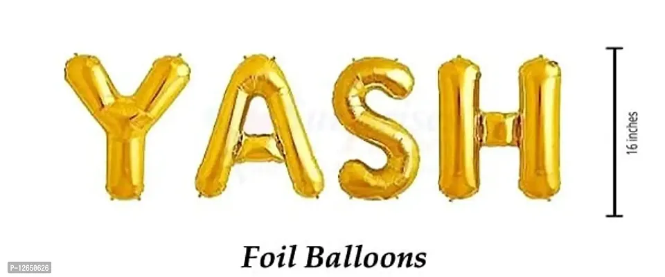 Surprises Planner Unique ""Yash"" Name Golden Foil Balloon for Birthday/Celebration/Surprise/Decoration-thumb2