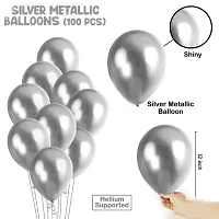 Surprises Planner Graceful Silver Metallic Balloons for Birthday/Anniversary/Party/Decoration - Pack of 50-thumb3