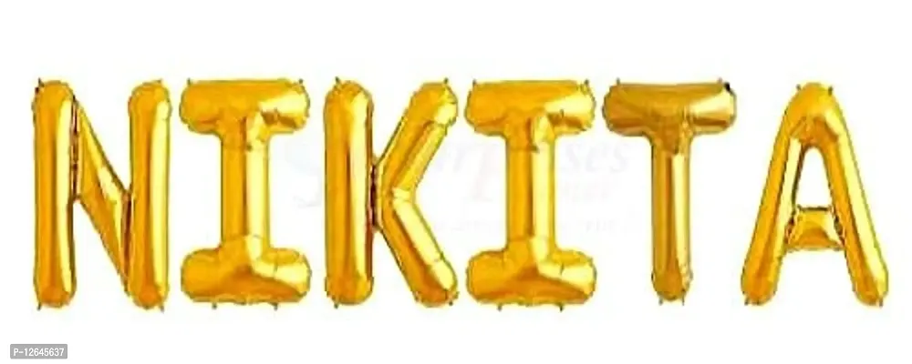 Surprises Planner Unique ""Nikita"" Name Golden Foil Balloon for Birthday/Celebration/Surprise/Decoration