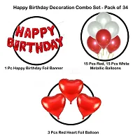 Surprises Planner Happy Birthday Foil Banner, Heart Foil Balloons, Metallic Balloons Birthday Combo for Boys/Girls/Celebration - Pack of 34-thumb2