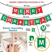 Surprises Planner Merry Christmas Banner, Star Foil Balloons, Red Green Metallic Balloons Christmas Decoration Items for Christmas Celebration - Pack of 46-thumb1