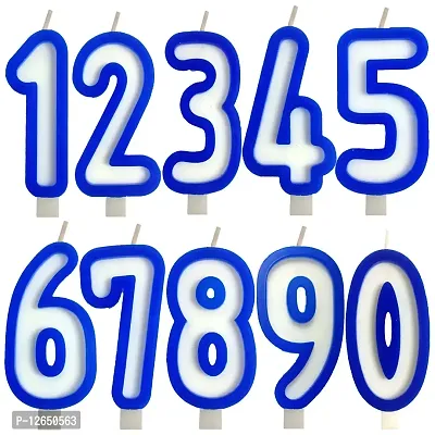 Amazing Blue Numbers Birthday Candles for Birthday/Anniversary/Cake Toppers/Cake Decoration - Pack of 10 (0 to 9)