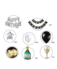 Surprises Planner Happy Birthday Banner, Star Foil Balloons, Bottle, Glass Foil Balloon, Metallic Balloons, LED Light Birthday Decoration Set for Boys/Girls - Set of 58-thumb1