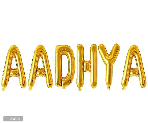 Surprises Planner Unique ""Aadhya"" Name Golden Foil Balloon for Birthday/Celebration/Surprise/Decoration