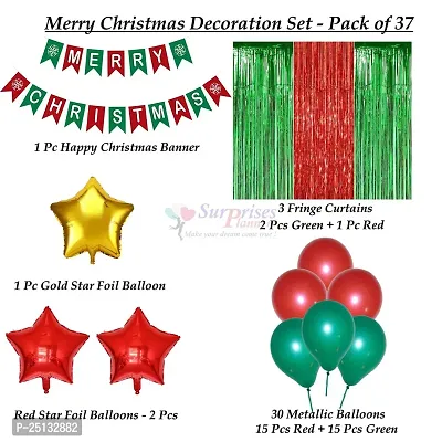 Suprises Planner Happy Merry Christmas Decoration Combo for Christmas Party/Celebration - Pack of 36-thumb2