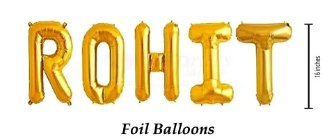 Surprises Planner Unique ""Rohit"" Name Golden Foil Balloon for Birthday/Celebration/Surprise/Decoration-thumb1