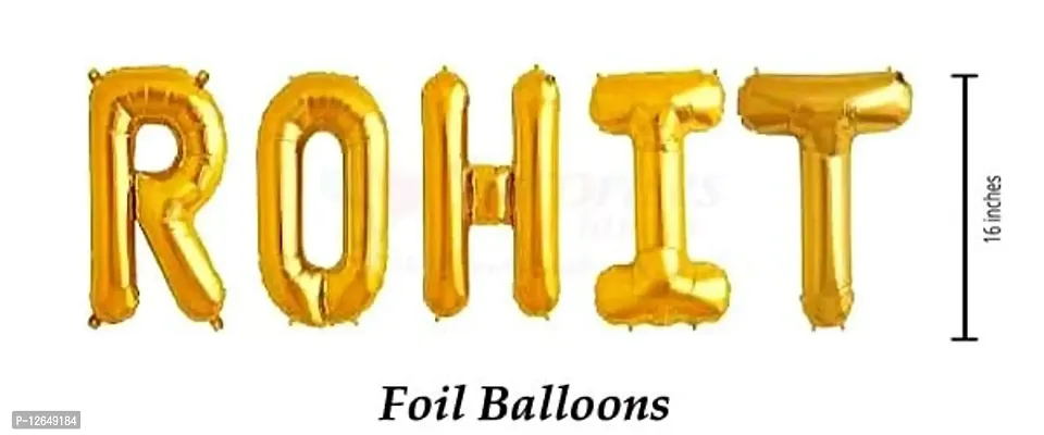 Surprises Planner Unique ""Rohit"" Name Golden Foil Balloon for Birthday/Celebration/Surprise/Decoration-thumb2