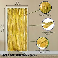 Surprises Planner Golden Yellow Metallic Balloons, Haldi Foil Letters Balloons, Gold Fringe Curtains Haldi Decoration Set for Wedding/Girls - Pack of 47-thumb3