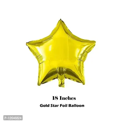 Surprises Planner Birthday/Party Decoration Combo Multicolor Metallic Balloons, Happy Birthday Banner, Star Foil Balloons, Gold Foil Curtain, Glue Dots Tape - 59 Pcs-thumb5