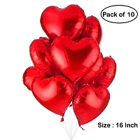 Surprises Planner Red Love Heart Foil Balloons Set for Birthday/Anniversary/Decoration/Celebration - Pack of 10-thumb1