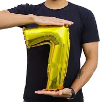 Surprises Planner No. 7 Gold Foil Balloon for 7th Birthday/Anniversary/Celebration/Decoration - Pack of 1-thumb1