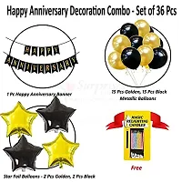 Surprises Planner Anniversary Banner, Metallic Balloons, Star Foil Balloons, Magic Candles Decoration Combo Set for Anniversary/Celebration/Couples - Pack of 36-thumb1