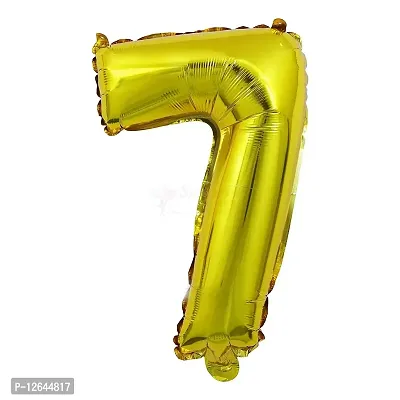 Surprises Planner No. 7 Gold Foil Balloon for 7th Birthday/Anniversary/Celebration/Decoration - Pack of 1-thumb0