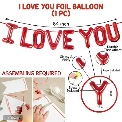 Surprises Planner I Love You Foil Balloon, Red Heart Foil Balloons, Metallic Balloons Decoration Items Combo for Birthday/Anniversary/Valentine's Day - Pack of 61-thumb5