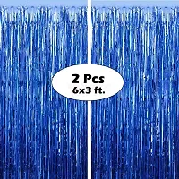 Surprises Planner Super Shiny Dark Blue Fringe Curtains Photo Backdrops for Birthday/Anniversary/Party/Celebration - Pack of 2-thumb2