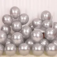 Surprises Planner Graceful Silver Metallic Balloons for Birthday/Anniversary/Party/Decoration - Pack of 50-thumb1