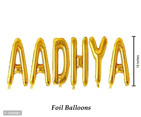 Surprises Planner Unique ""Aadhya"" Name Golden Foil Balloon for Birthday/Celebration/Surprise/Decoration-thumb2