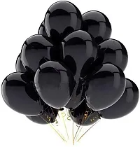 Surprises Planner Happy Birthday/Party Decoration Combo Black Metallic Balloons, Happy Birthday Banner, Star Foil Balloons, Silver Foil Curtain, Glue Dots - 59 Pcs-thumb2