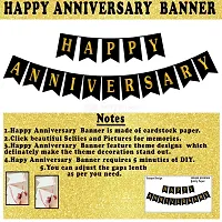 Surprises Planner Happy Anniversary Banner, Metallic Balloons, Foil Curtain, Star Foil Balloons Anniversary Decoration Set for Husband/Wife/Home- Pack of 34-thumb3