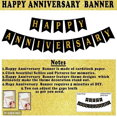 Surprises Planner Happy Anniversary Banner, Metallic Balloons, Foil Curtain, Star Foil Balloons Anniversary Decoration Set for Husband/Wife/Home- Pack of 34-thumb4