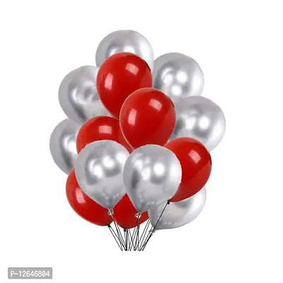 Surprises Planner Happy Birthday/Party Decoration Combo Red Silver Metallic Balloons, Happy Birthday Banner, Star Foil Balloons, Silver Foil Curtain, Glue Dots - 59 Pcs-thumb3