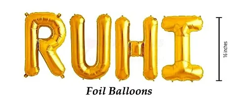 Surprises Planner Unique ""Ruhi"" Name Golden Foil Balloon for Birthday/Celebration/Surprise/Decoration-thumb1