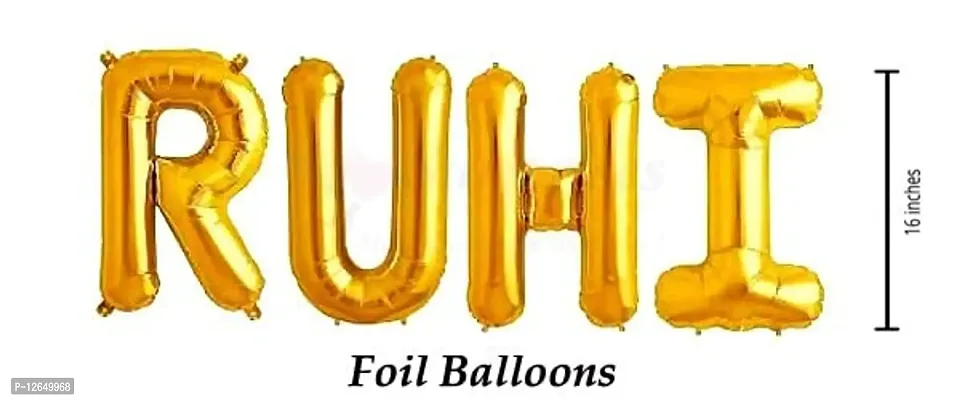 Surprises Planner Unique ""Ruhi"" Name Golden Foil Balloon for Birthday/Celebration/Surprise/Decoration-thumb2