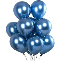 Surprises Planner Happy Birthday/Party Decoration Combo Blue Metallic Balloons, Happy Birthday Banner, Star Foil Balloons, Silver Foil Curtain, Glue Dots - 59 Pcs-thumb2