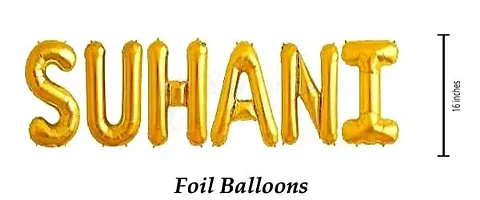 Surprises Planner Unique ""Suhani"" Name Golden Foil Balloon for Birthday/Celebration/Surprise/Decoration-thumb1