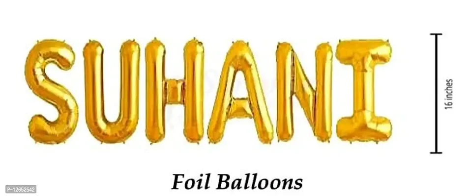 Surprises Planner Unique ""Suhani"" Name Golden Foil Balloon for Birthday/Celebration/Surprise/Decoration-thumb2