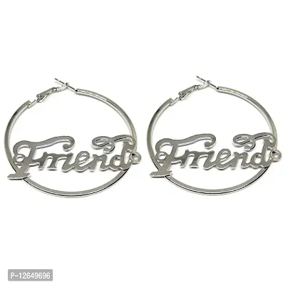 Kriosm Jewels Friends Collection Silver Plated Hoop Earring for Women, Silver