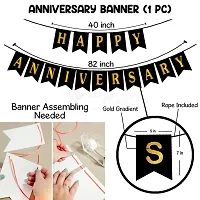 Surprises Planner Happy Anniversary Banner, No. 4 Foil Balloons, Metallic Balloons Anniversary Decoration Set for Husband/Wife/Home - Pack of 42-thumb4