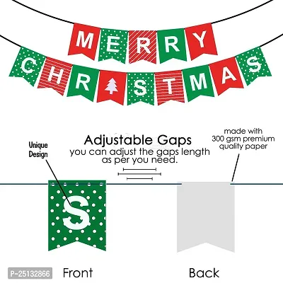 Surprises Planner Merry Christmas Cardstock Banner, Heart Foil Balloon, Red Green Metallic Balloons Christmas Decoration Set for Christmas Celebration - Pack of 45-thumb5