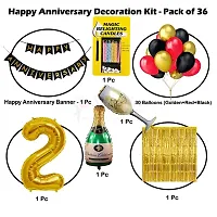 Surprises Planner Anniversary Banner, Metallic Balloons, Foil Balloons, No.2 Foil Balloon, Foil Curtain, Magic Candles Decoration Kit for 2nd Anniversary/Husband/Wife/Home - Pack of 36-thumb1