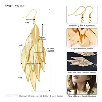 Kriosm Jewels Gold Plated Leaf Bunch Dangle Earring for Women, Gold-thumb3