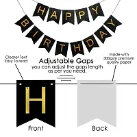 Surprises Planner Happy Birthday/Party Decoration Combo Black Metallic Balloons, Happy Birthday Banner, Star Foil Balloons, Silver Foil Curtain, Glue Dots - 59 Pcs-thumb3